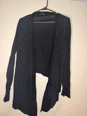 Express Dreamweight Cotton Black Open Front Cardigan Size M